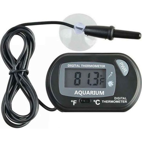 Thermomètre aquarium - thermomètre numérique LCD avec ventouse et sonde à immersion pour aquarium, terrarium. Mesure précise de l'eau. (1/5)