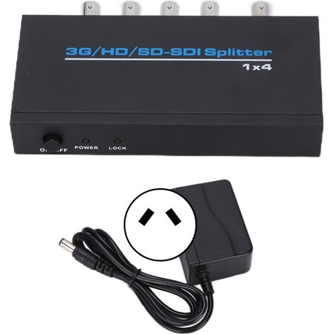 Distributeur SDI 1 entrée 4 sorties professionnel, amplificateur de répartition haute résolution, fiche AU 110-240V (1/5)