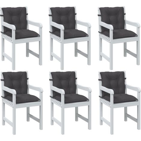 Niedriglehner-Auflagen 6 Stk Melange Anthrazit 100x50x7cm Stoff
