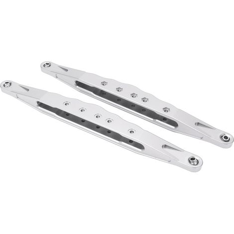 2 pièces Bras de Traînée Inférieurs en Alliage d'Aluminium pour LOSI SUPER BAJA REY 2.0, Voiture RC Tout-Terrain 1/6, Argenté (1/5)