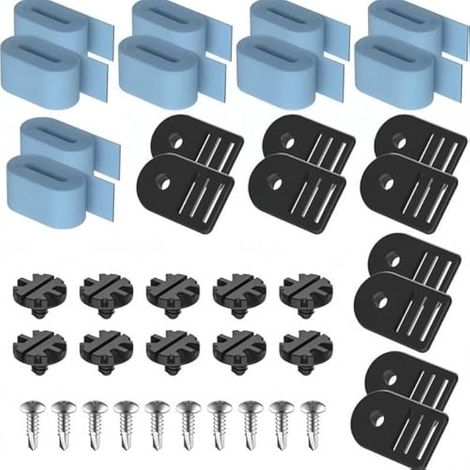 Kit de sangles de protection solaire de piscine avec vis de montage pour fixer la couverture solaire à la bobine, fixations de rechange pour système de rouleau de piscine hors sol creusée (bleu) (1/4)