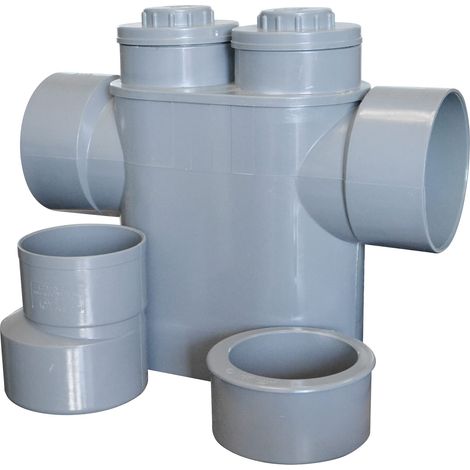 Jardibric – Siphon de sol déconnecteur monobloc Ø125/100 mm – Anti-retour sécurisé – Prévention contamination eau potable – Installation facile