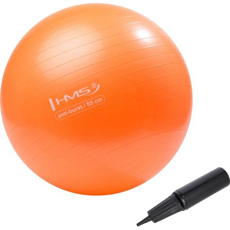 55 cm orangefarbener Gymnastikball - platzsichere, rutschfeste Oberfläche