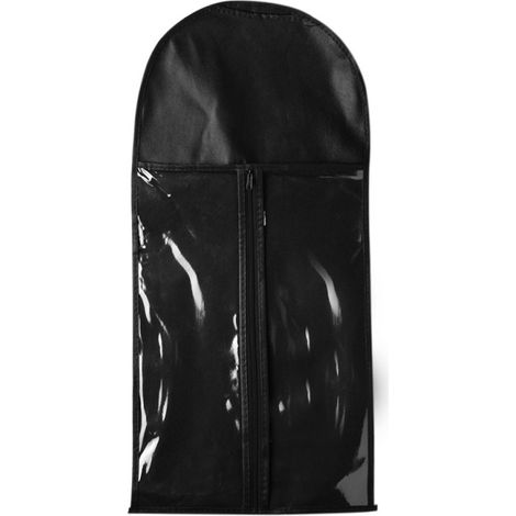 Bolsa para guardar extensiones de cabello con percha metálica, estuche resistente y cierre de cremallera.