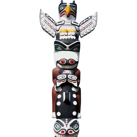 Figurine en carton Totem Amérindien - mât totémique - Haut171 cm