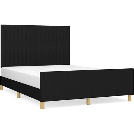 Lit double,Lit adulte,Cadre de lit sans matelas noir 140x190 cm tissu CFW2813298 (1/5)