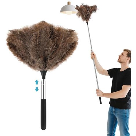 Ostrich Feather Duster Non Slip Extendable from 41 to 116 cm (1/5)