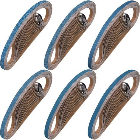 Bandes Abrasives 9 x 533 mm, 40 Pièces Bandes Abrasives Grain 40/60/80/120/240/400 pour Ponceuse à Bande pour Métal Bois (1/5)