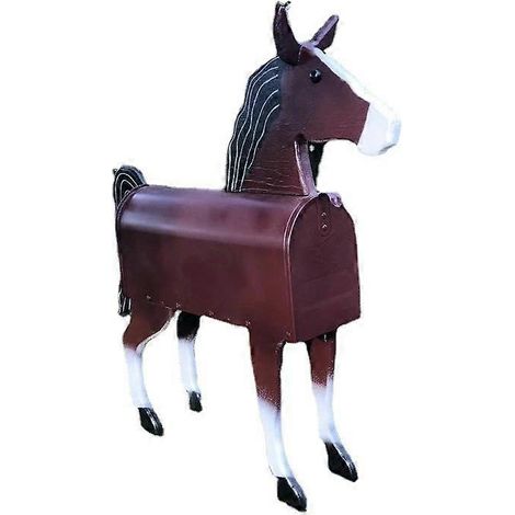 Boîte aux lettres originale en forme de poule vache ou cheval résistante aux intempéries pour jardin ou cour extérieure - Cheval (1/5)