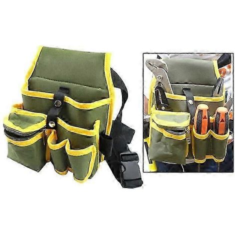 Werkzeugtasche Gürteltasche Hüfttasche mit großem Fassungsvermögen Werkzeugtasche Hüfttaschen Elektriker Werkzeugtasche Organizer Tragetasche Aufbewahrungshalter (Grün) (1/5)