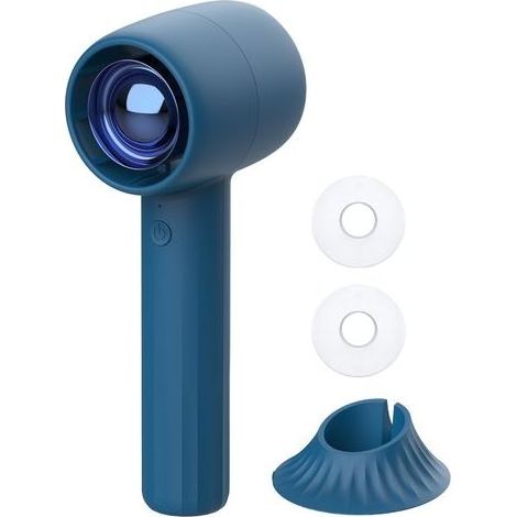 Ventilateur portable avec aromathérapie HA1 (2000 mAh, chargement USB, trois vitesses de ventilation, idéal pour les voyages, le maquillage et le rafraîchissement personnel en extérieur) Bleu (avec su (1/5)