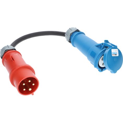 Kalle Adapterkabel CEE 400V 32A 4,0mm² auf CEE 230V 32A IP44 0,5 Meter