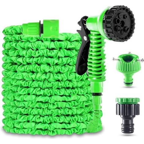 Tuyau Arrosage Extensible - Marque - 30M/100FT - Buse 7 Modes - Adaptable 1/2’’ et 3/4’’ (1/4)