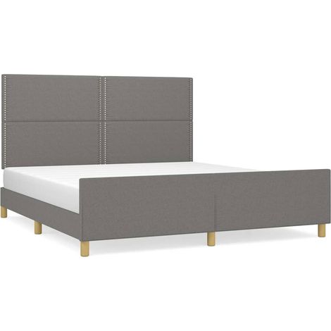 Kopfteil - Bettgestell ohne Matratze Dunkelgrau 180x200 cm Stoff (1/5)