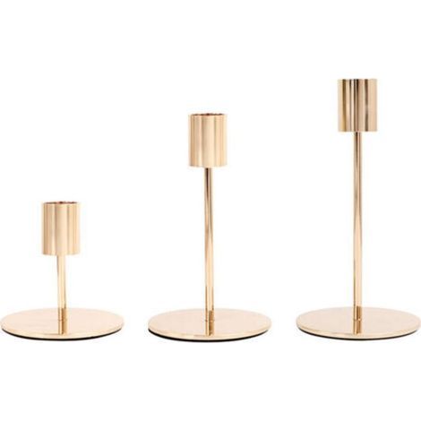 3 PCS Chandelier,Bougeoirs Dorés Taille 8.5/14/16 CM, Bougeoirs de Mariage, Parfaits pour Les Mariages, Décorations de Table pour la Saint-Valentin (1/4)