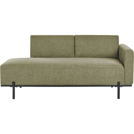 Chaise Lounge in finto lino a destra Stile minimalista Gambe in metallo Verde Savasse