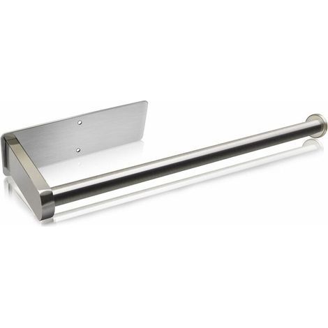 Soporte para toallas de papel, dispensador de toallas de papel de acero inoxidable, no requiere perforación, soporte autoadhesivo para toallas de papel, dispensador de toallas de papel de pared, sopor (1/5)