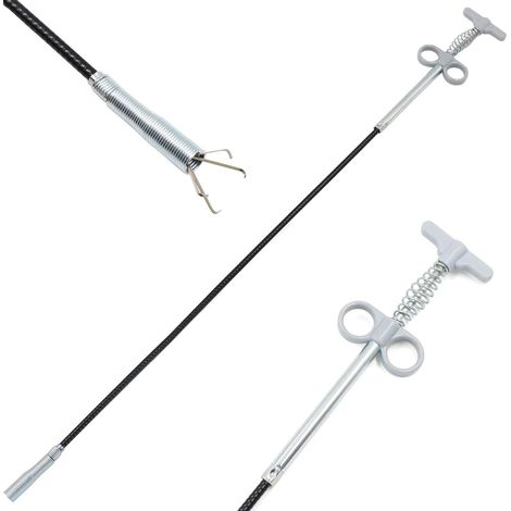 Flexible Klauenzange, Rohrreinigungswerkzeug, Greifwerkzeug (Federdrucksystem), 4 Klauen-Multifunktionswerkzeug für Küchenspüle, Badezimmer – 90 cm, 1 Stück (1/5)