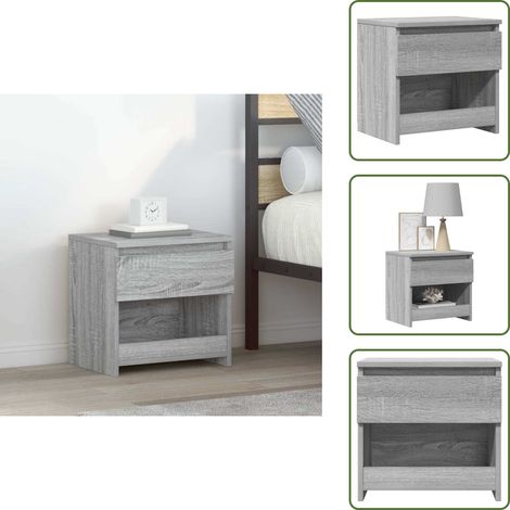 Nachttisch Grau Sonoma 40x30x39 cm Holzwerkstoff - Nachttisch - Beistelltisch - Wohnzimmer Dekoration - Grau - Holzmöbel (1/5)
