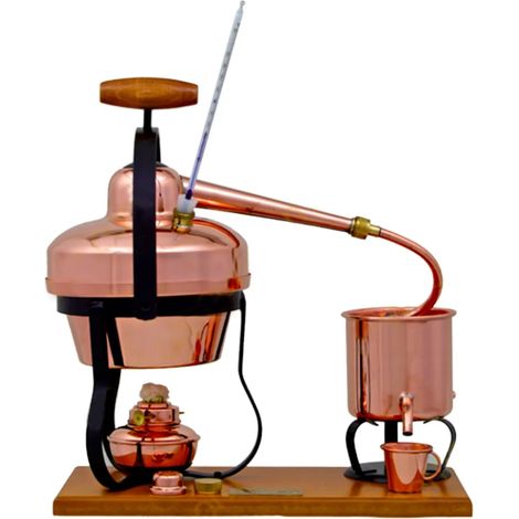 Destille 1,25 Liter mit Spiritusbrenner und Thermometer
