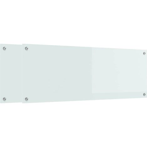 Kitchen Backsplash 2 pcs White 110 x 40 cm Tempered Glass vidaXL