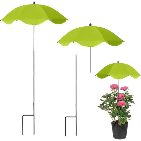 Parasols pour plantes d'extérieur, lot de 2, protection solaire pour plantes, parasols d'extérieur pour plantes, protection solaire réglable pour plantes de jardin et plantes en pot (2 x vert) (1/5)