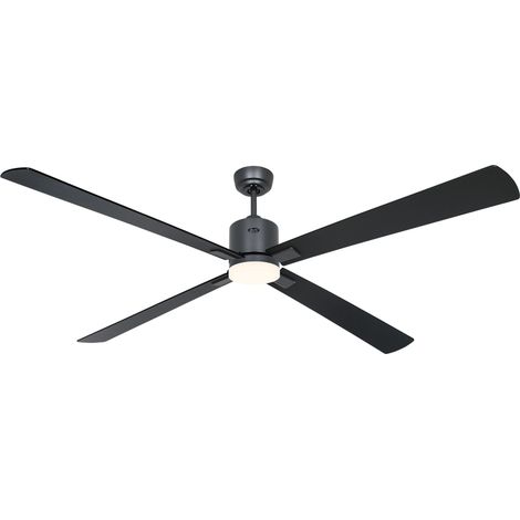 Ventilateur de plafond ECO NEO III 180, Gris basalte - Noir/Teck, Wi-Fi avec éclairage (1/2)