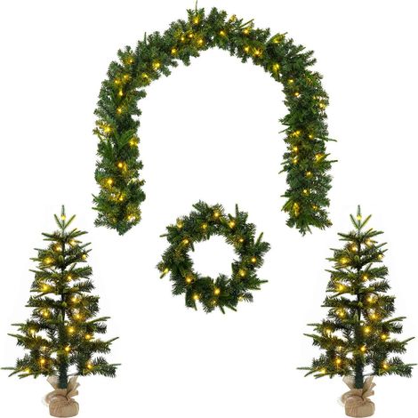 Mini Árbol de Navidad 90 cm 175 LED Blanco Cálido PVC y PE vidaXL (1/5)