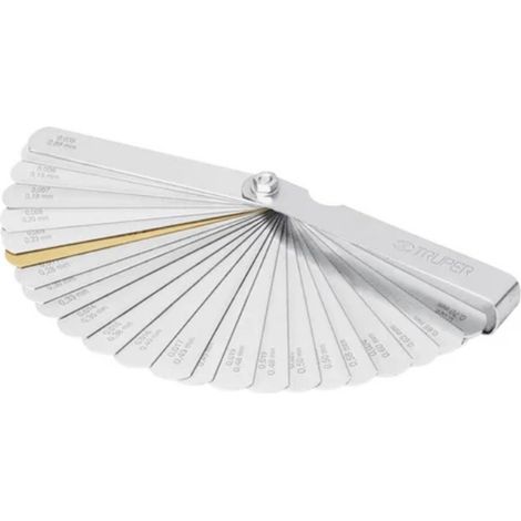 Jauges d'épaisseur en laiton, jeu de 32 pièces métriques/impériales, type pliant de précision en acier inoxydable, largement utilisées en menuiserie. (1/5)