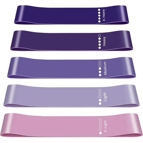 Bande Élastique Fitness, 5 pièces Bande de Résistance, Élastique Musculation, Resistance Musculation 5 Niveaux de Force, Elastique Sport pour Pilates Yoga, avec Sac de Rangement (1/5)