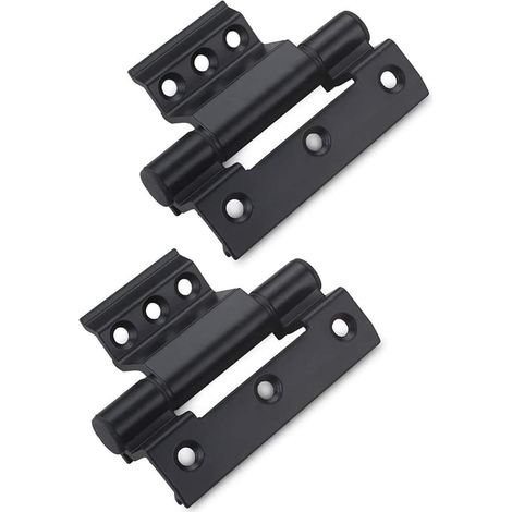 Qrity 2X Charnière de fenêtre, alliage d'aluminium, sans perçage, charnière de porte de fenêtre à battant pour porte de fenêtre