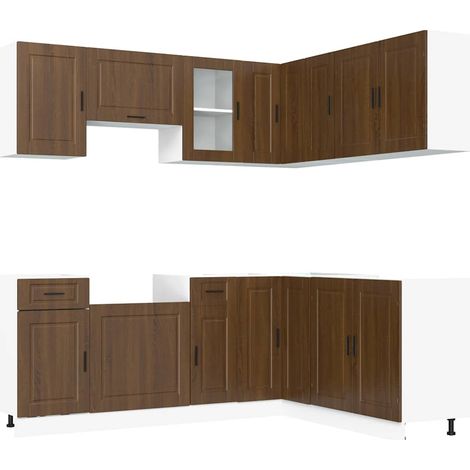 Maison Exclusive - Set Mobili da Cucina 11 pz Porto Rovere Marrone in Truciolato