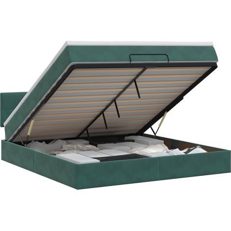 Maison Exclusive - Letto ottomano con materasso Verde Scuro 140 x 190 cm Velluto (1/5)