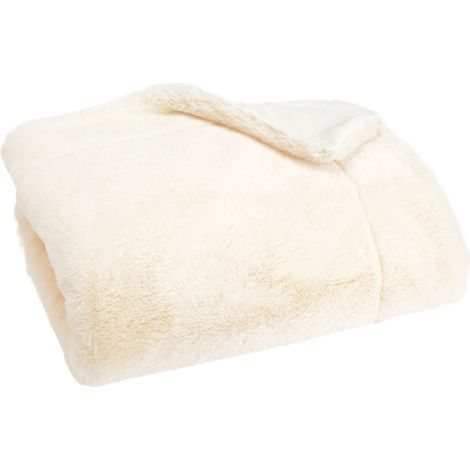 Amadeus - Plaid Luxe crème doublé en polyester 170x240 cm (1/3)