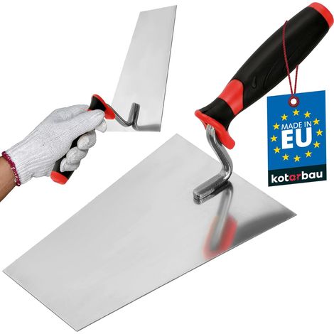 1 - Truelle Trapézoïdale - Acier Inoxydable - Application Enduit Et Plâtre - Poignée Ergonomique Bipolaire - Pour Maçonnerie Professionnelle - Argent - 18x8cm (1/5)