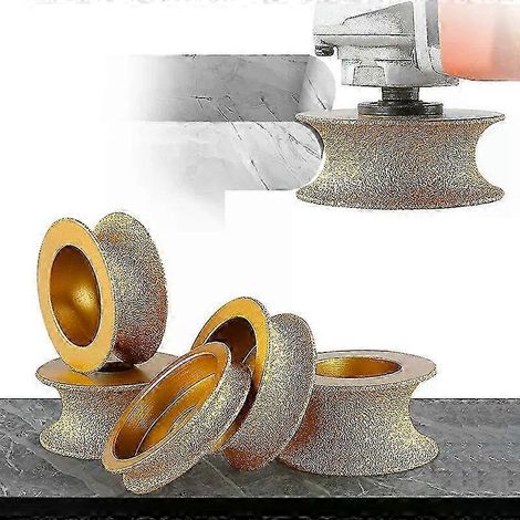 Meule diamantée à profil arrondi, brasée sous vide, alésage 20 mm, diamètre 75 mm, abrasée à sec. Disque abrasif diamanté SZRH A-GB. (1/5)