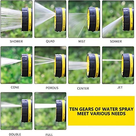 Gießkanne mit 10 Sprühmodi für die Auto- und Gartenwäsche, Daumensteuerung, einfache Wasserregulierung, Gießkanne. (1/5)