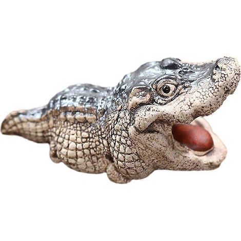 Figurine de crocodile décorative pour bureau, animal de compagnie pour la cérémonie du thé (1/4)