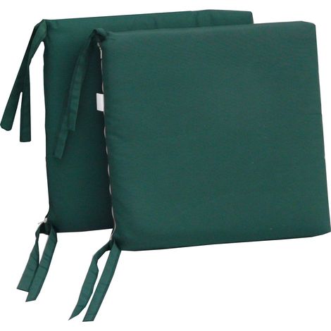 Set 2 Cuscini per Sedia da Giardino 40x40x5 cm in Dralon Allegro Verde (1/4)