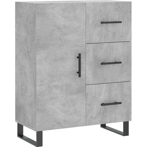 Buffet Meuble de rangement gris béton 69,5x34x90 cm bois d'ingénierie (1/5)