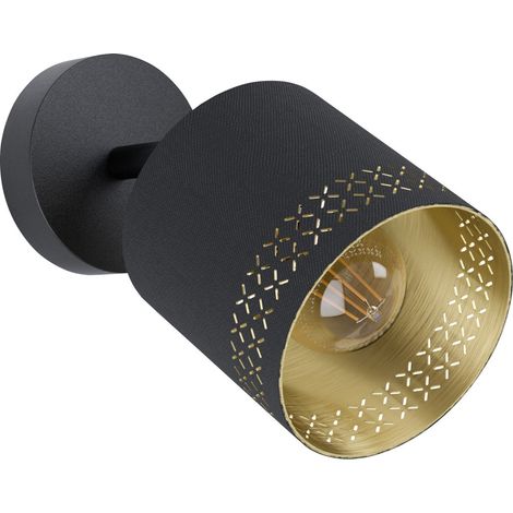 Eglo 1er Spot Esteperra schwarz-gold 24 x 12 cm E27 Deckenlampen & Kronleuchter (1/3)