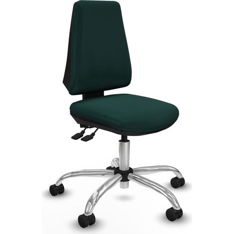 Elche AS similpiel verde botella base cromada ruedas nailon 65mm (1/5)