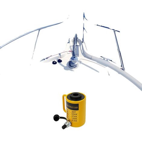Cric idraulico, diametro esterno: 100 mm, corsa nominale: 50 mm, corsa effettiva: 60 mm, diametro del pistone: 54 mm, pressione di esercizio della pompa manuale: 70 MPa (1/5)