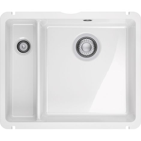 Évier de cuisine Kubus Fraceram KXK 160-37-12 blanc - 545 x 454 mm - sous-meuble 60 cm - vidage manuel - Franke (1/3)