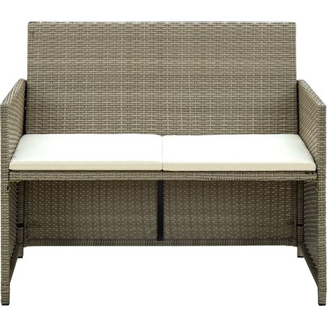 vidaXL Divano da Giardino a 2 Posti con Cuscini Beige in