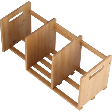 Étagère extensible en bambou, bibliothèque de bureau, rangement pour bureau ou salon (1/5)
