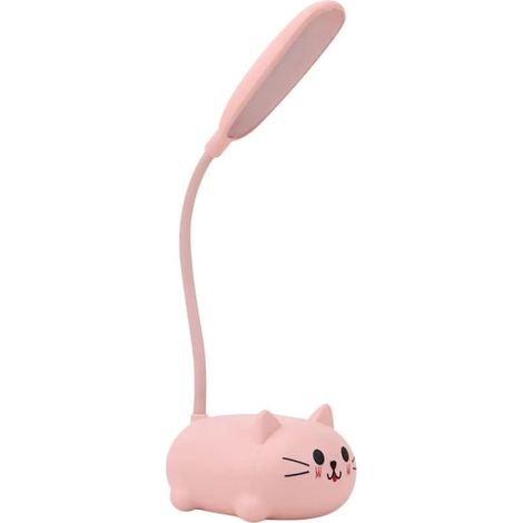 Chats lampe de table LED USB chargement animaux mignons studio rose (1/5)