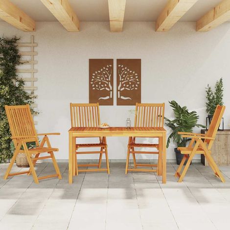 vidaXL Ensemble à manger de jardin 5 pcs 140x80x74 cm Bois d'acacia solide (1/5)
