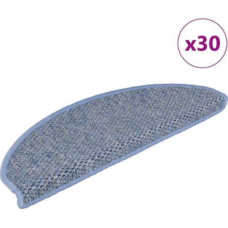 Stufenmatten Selbstklebend Sisal-Optik 30Stk. 65x21x4cm Blau vidaXL