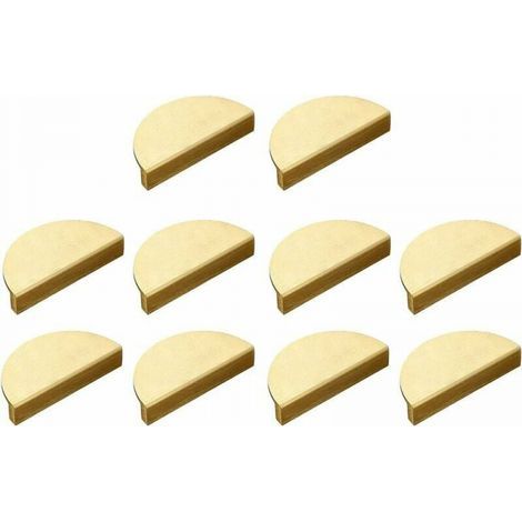 Lote de 10 tiradores para cajón o armario en forma de media luna, latón cepillado dorado, 10 cm (1/3)